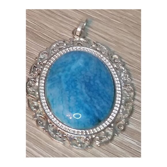 BUNDLE 2 gemstone large cabochon pendants statement style - Picture 2 of 6